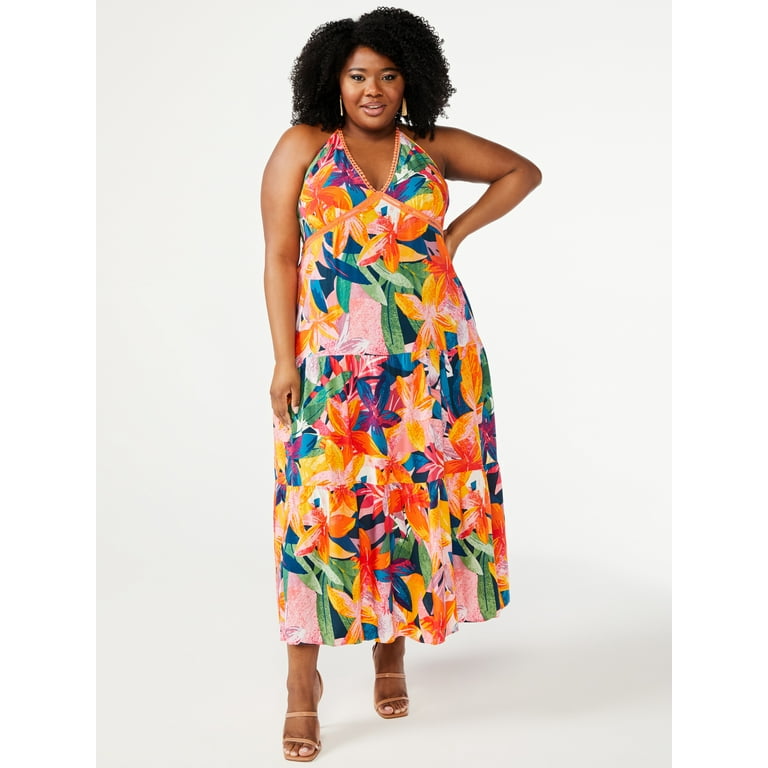 Plus size shop halter dress summer