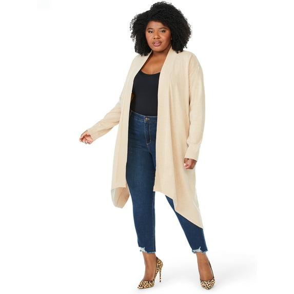 Sofia Jeans by Sofia Vergara Women's Plus Size Waterfall Cardigan