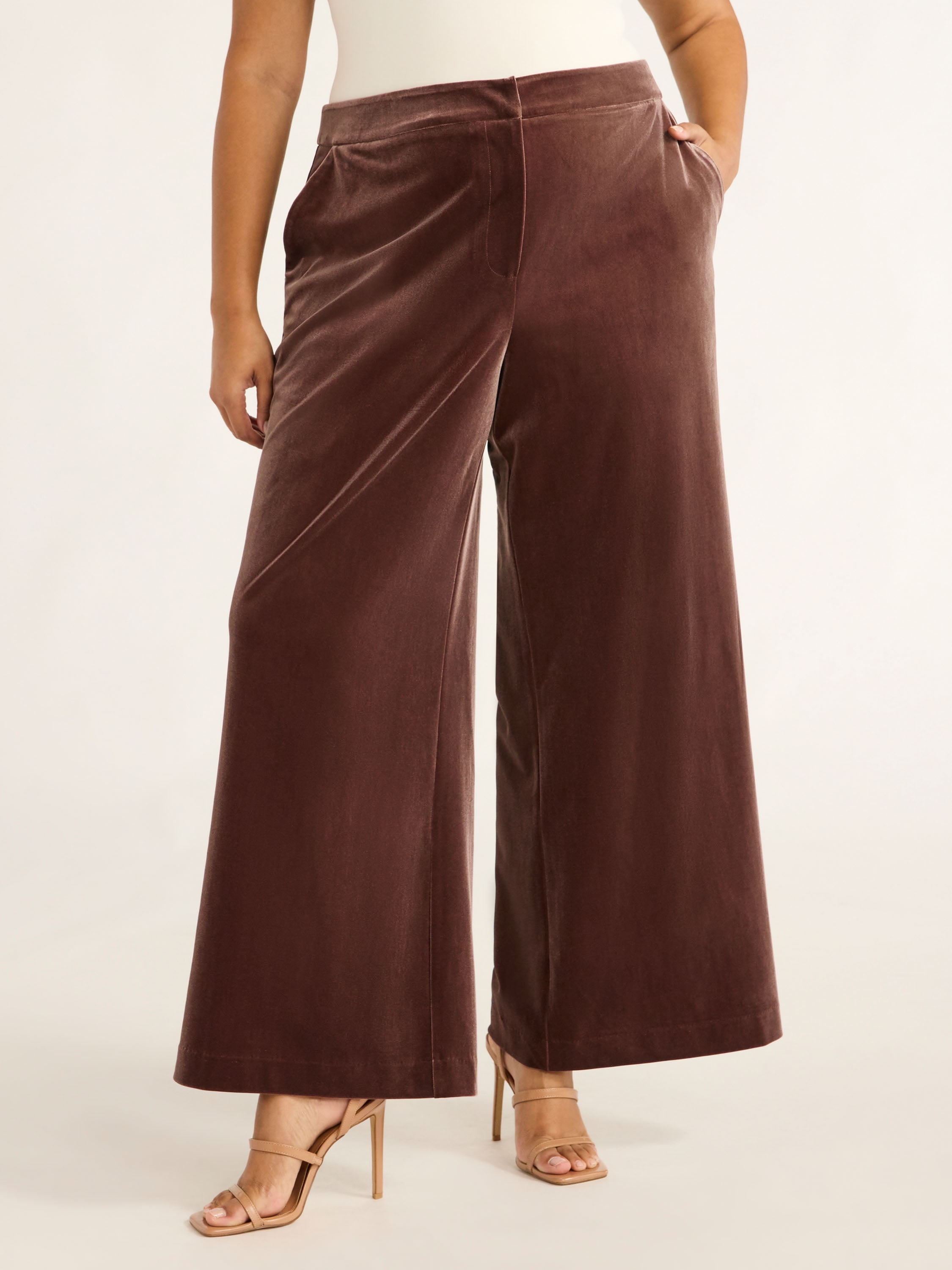 Sofia Jeans Women's Plus Size Velvet Trousers, 30.5" Inseam, Sizes 14W