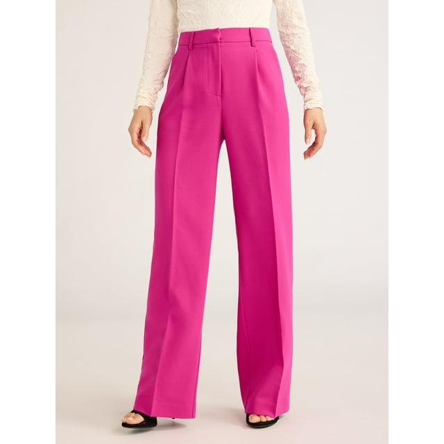Sofia Jeans Women's Relaxed Fit High Rise Front Pleated Twill Pants, 32