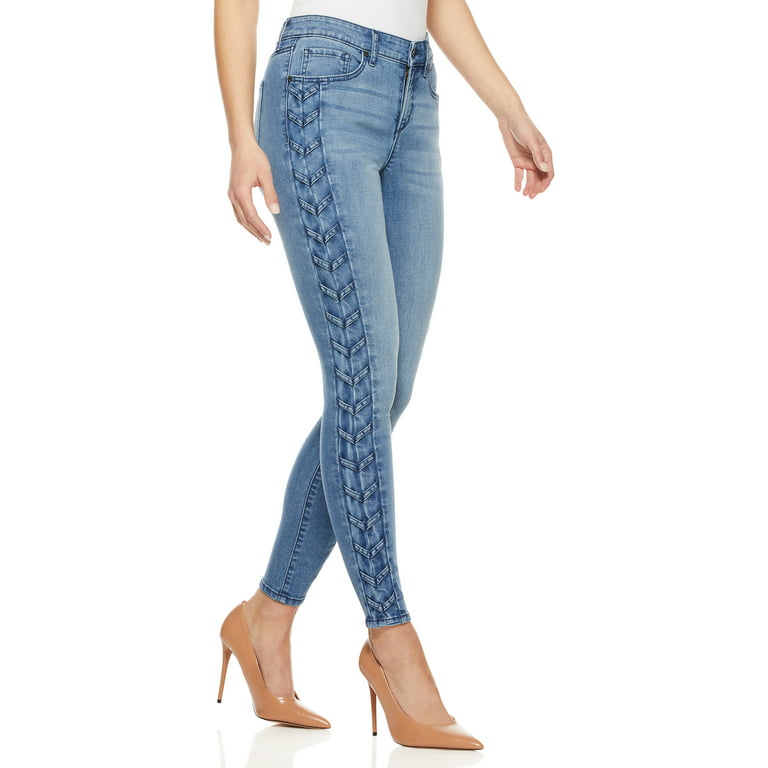 Sofia Jeans by Sofia Vergara Women's Side Lace Skinny Ankle Jeans