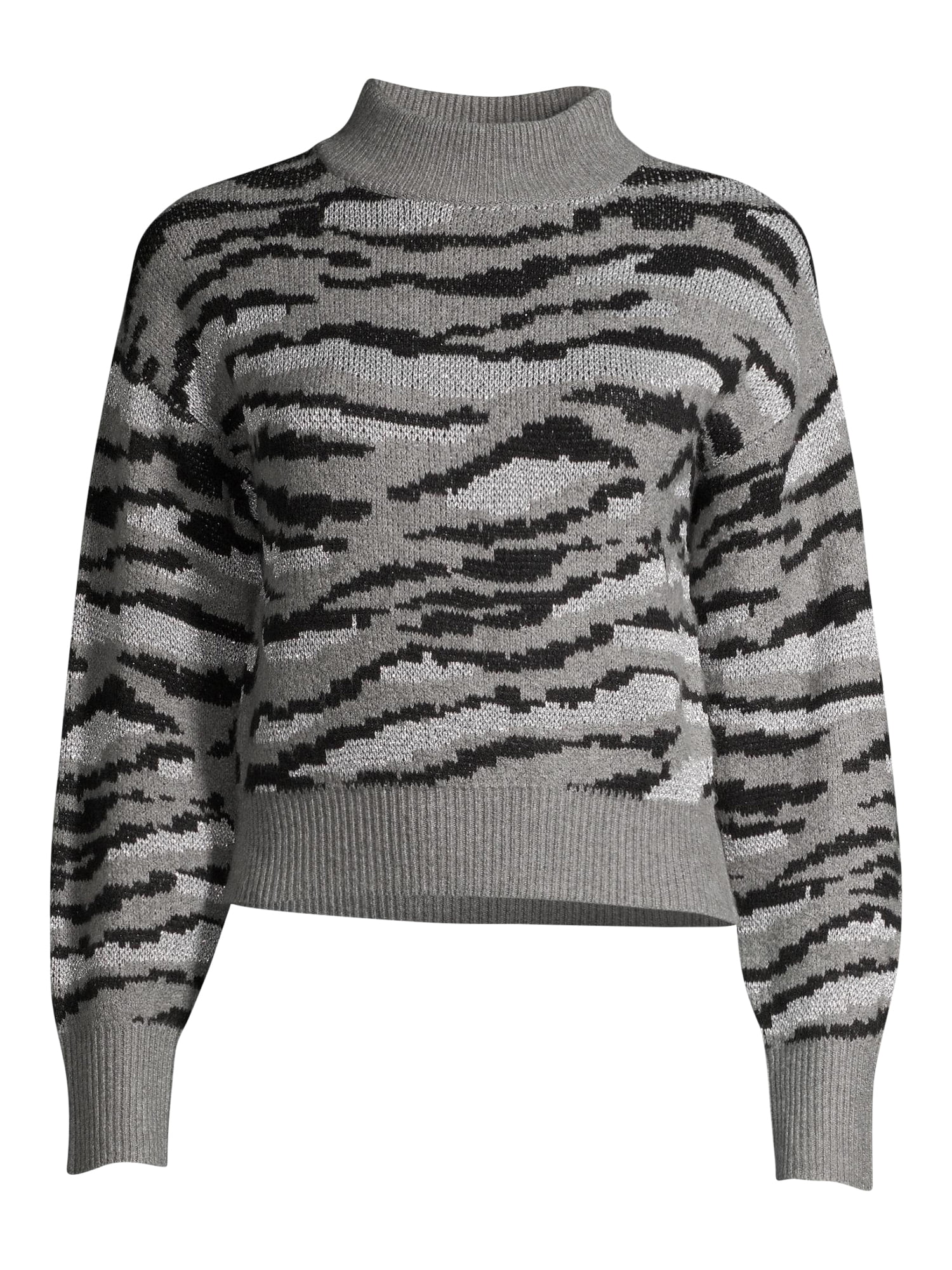 Sofia Jeans by Sofia Vergara Women’s Tiger Stripe Mock Neck Sweater ...