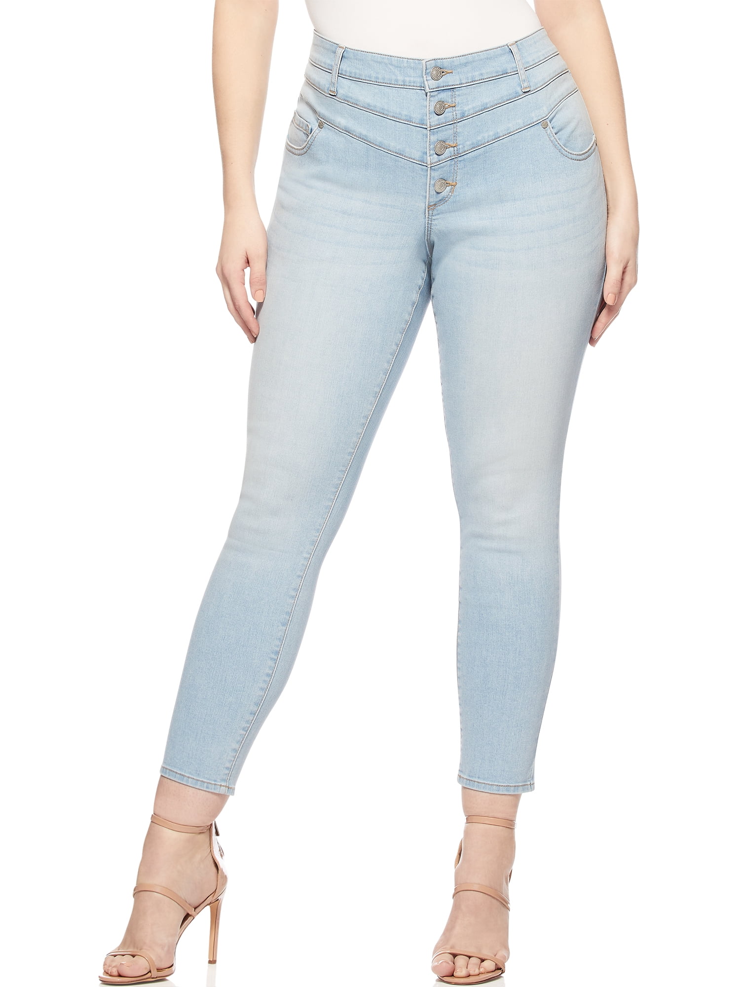 Sofia JeansWomen's Plus Size Rosa Curvy Super High-Rise Curvy Ankle ...