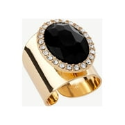 Sofia Jewelry by Sofia Vergara Women's Gold-Tone Black Stone Ring, Size 8