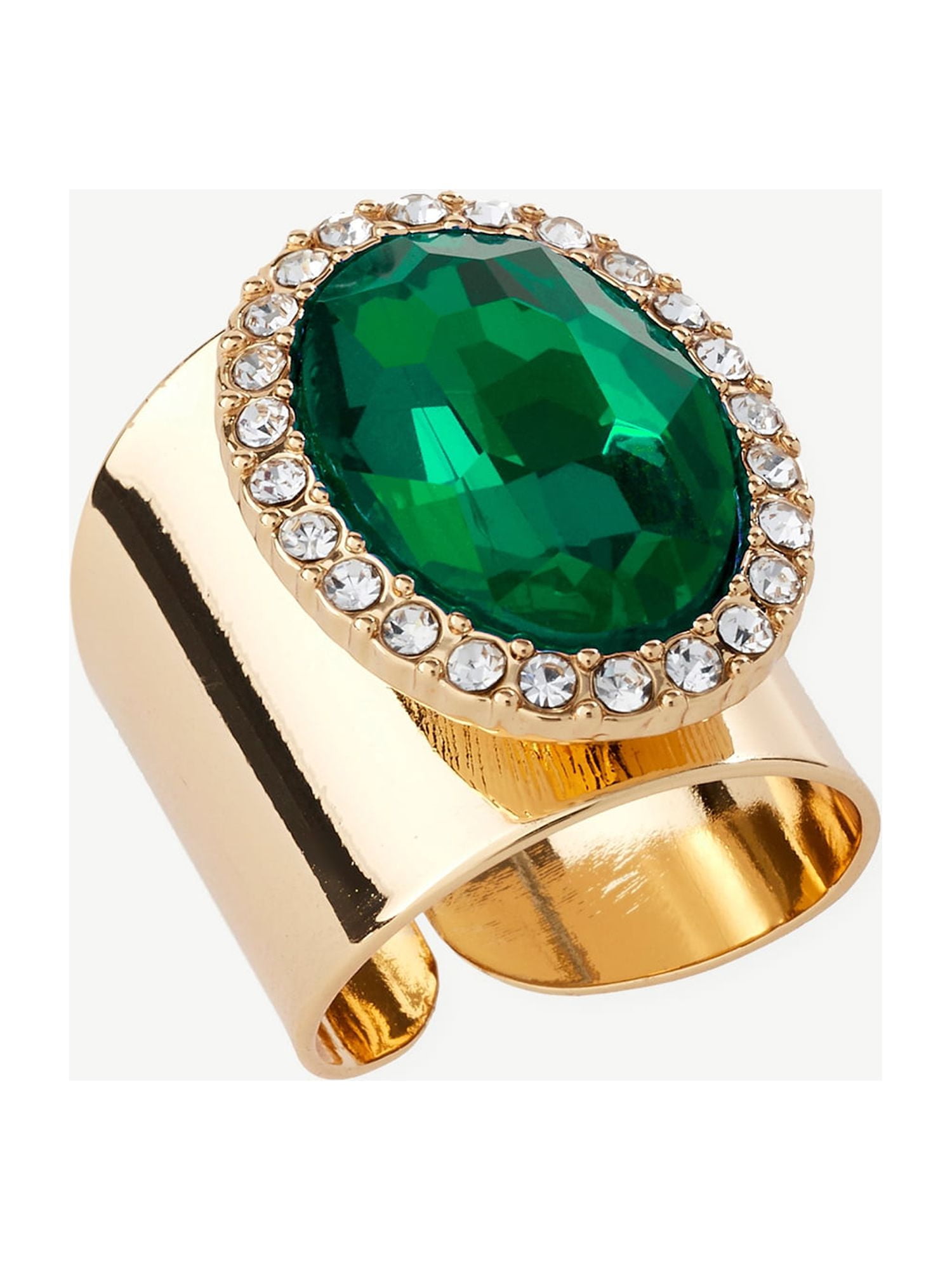 Gold Ring Stone Stainless | Gold Plated Green Stone Rings - Luxury Green  Natural - Aliexpress