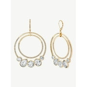 Sofia Jewelry by Sofia Vergara Women's Gold-Tone Stone Double Hoop Earrings