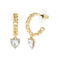 thumbnail image 1 of Sofia Jewelry by Sofia Vergara Women's Gold-Tone Textured Stone Hoop Earrings, 1 of 2