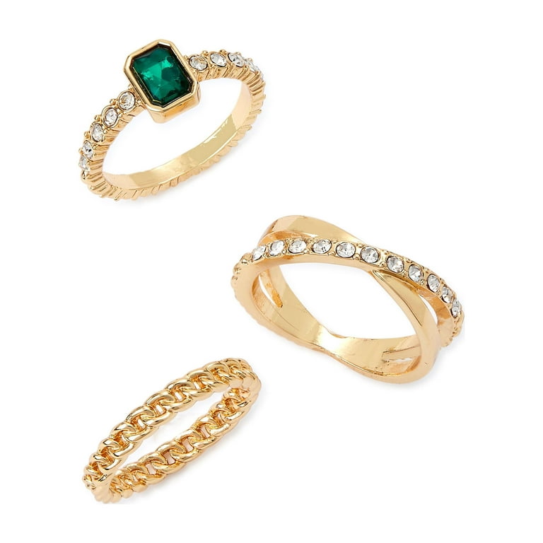 Sofia Jewelry by Sofia Vergara brand Women's Gold Tone Green Stone