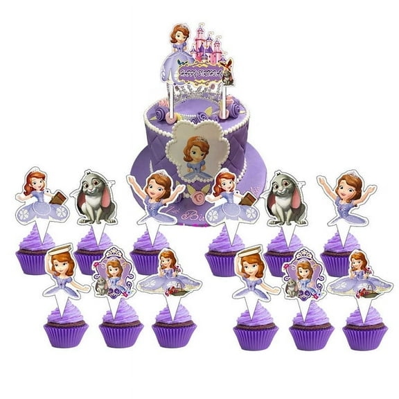 Sofia Princess Cake Topper Cupcake Set Party Supplies Decoration Birthday Decor Kit