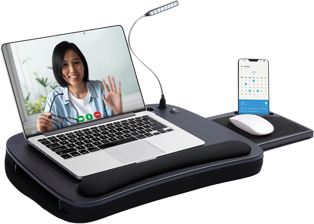 Sofia + Sam Multi Tasking Memory Foam Lap Desk with USB Light and Mouse