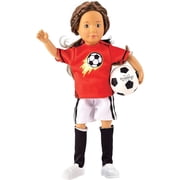 Sofia Soccer Doll, 9 Inch Auburn Hair kruselings Sofia Doll Friendly, Realistic Expression of The Eyes and Movable jointsfor animate and Adventurous Role-Playing,Gift Ideas for 3 to 7-Year-olds
