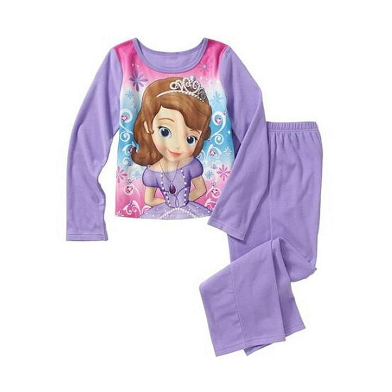 Sofia The First 2 Piece Flannel Pajama Set Girls Size 6 6X Walmart