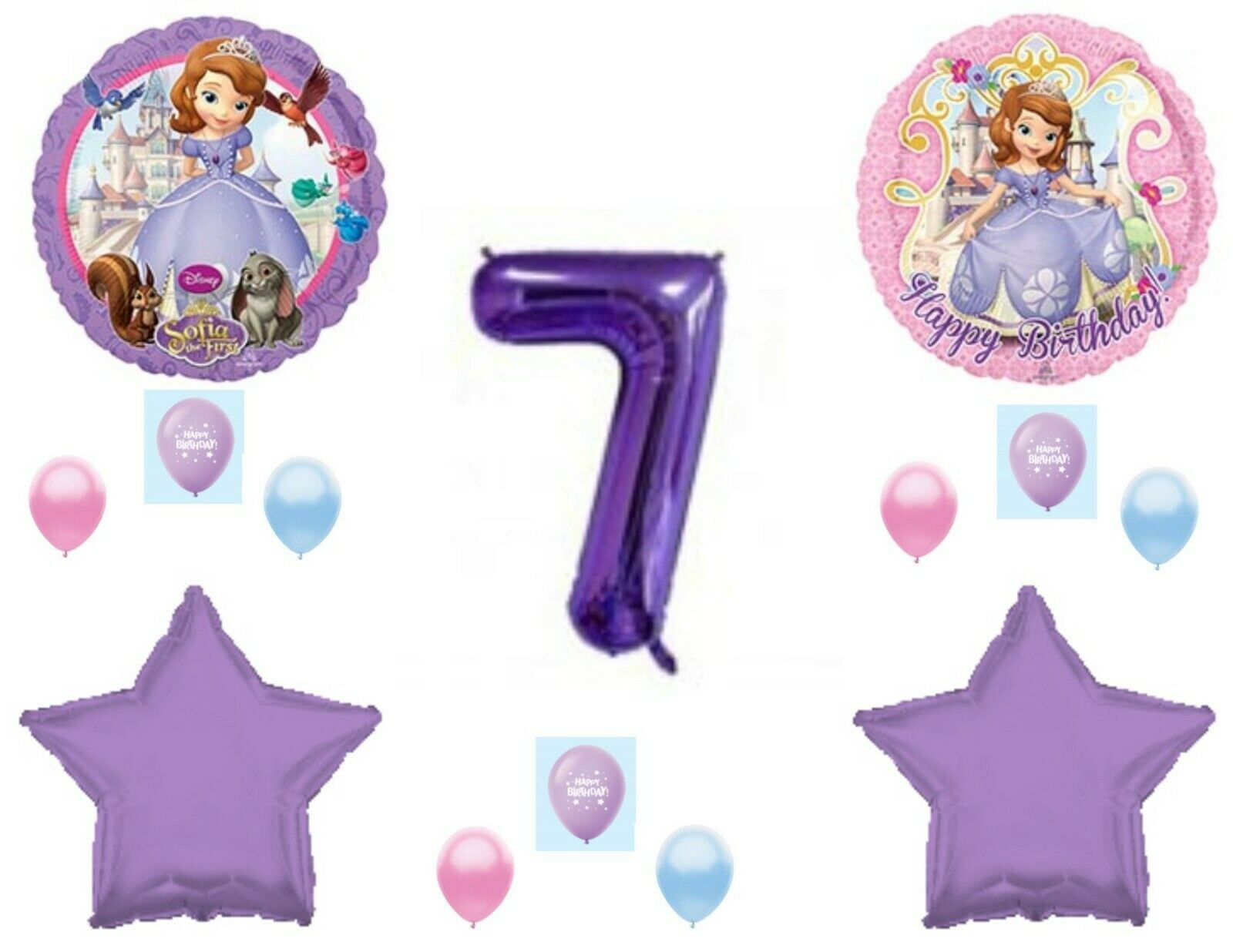 Sofia The First 7th Birthday balloons Decoration Princess Purple