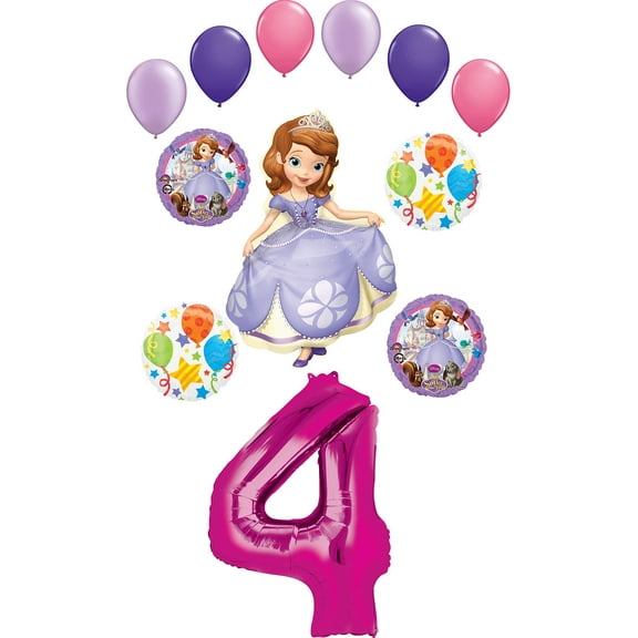 Sofia The First Party Supplies 4th Birthday Balloon Bouquet Decorations