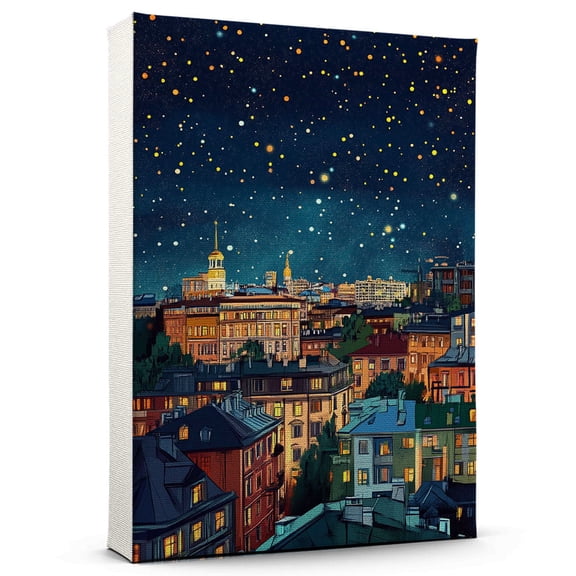 Sofia Travel Canvas Art Print, Bulgaria Wall Canvas Starry Night, Sofia Canvas Painting decorBulgaria Travel Picture -97AZ1270