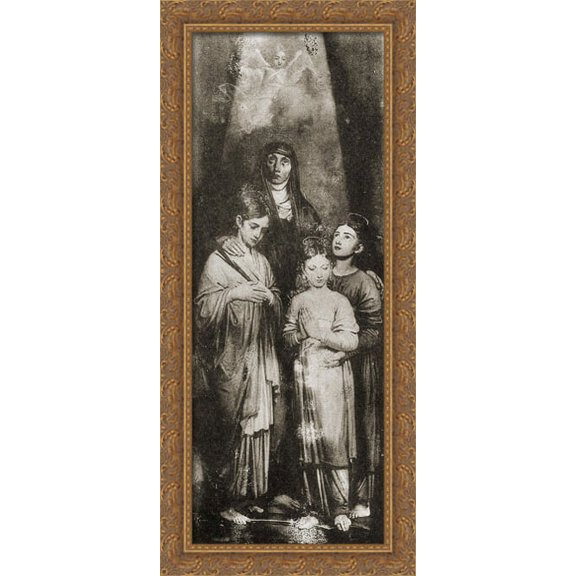 Sofia, Vera, Nadezda i Lubov 18x40 Large Gold Ornate Wood Framed Canvas Art by Vladimir Borovikovsky