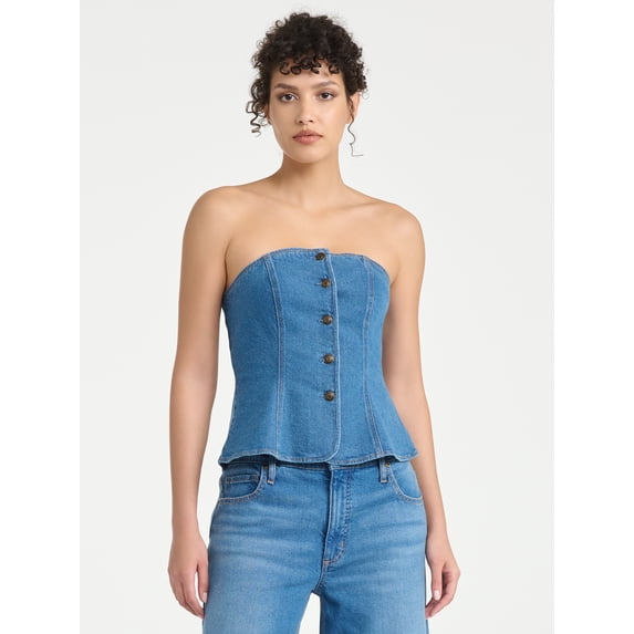 Sofia Vergara Women's Buttoned Tube Top, Sizes XS-XXL