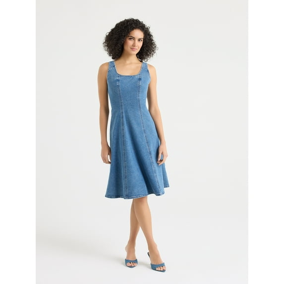 Sofia by Sofia Vergara Women's and Women's Plus Size Corseting Fit and Flare Midi Dress, Sizes XS-4X