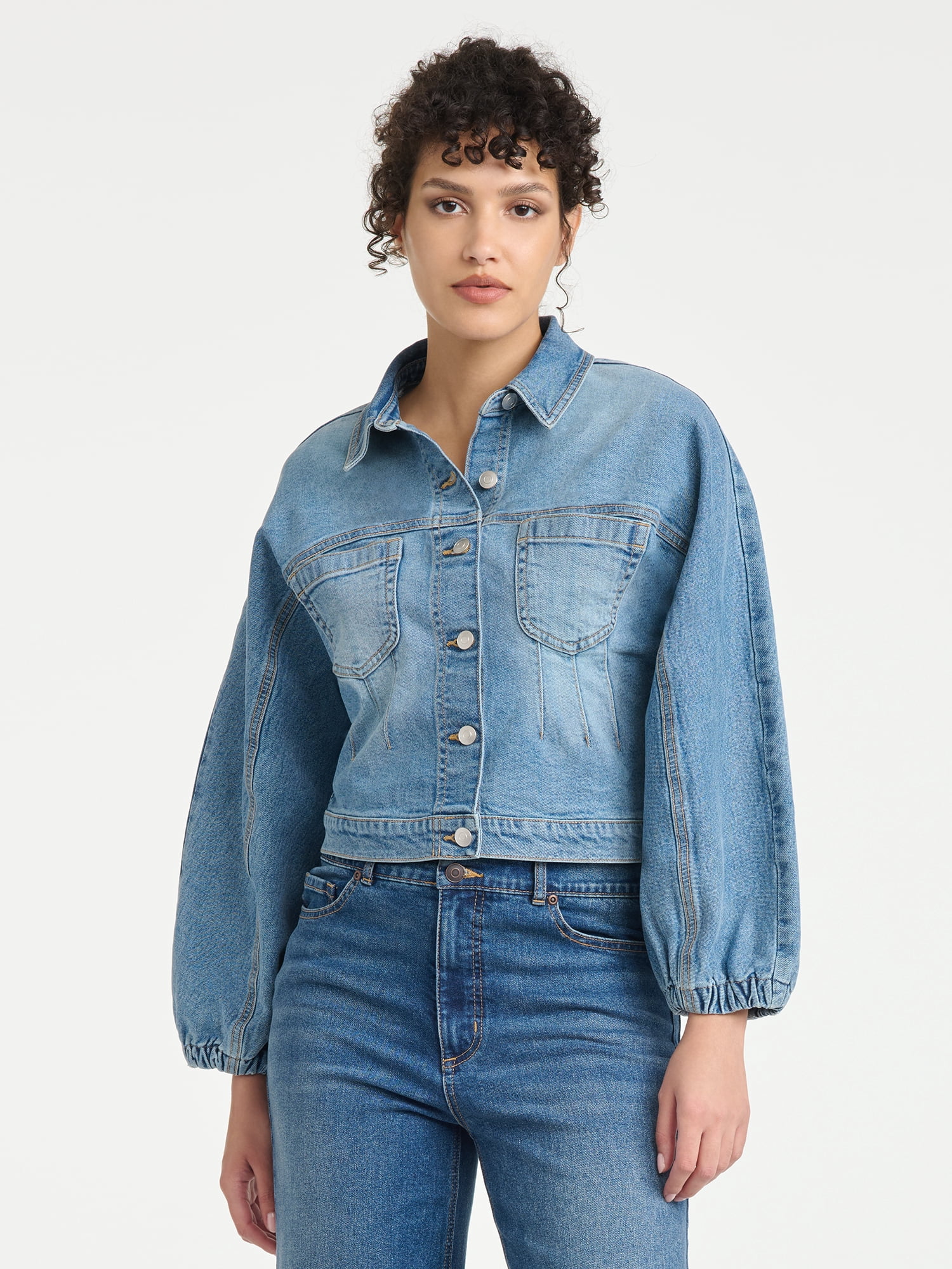 Sofia Vergara Women's Darted Denim Waist Jacket, Sizes XS-XXL
