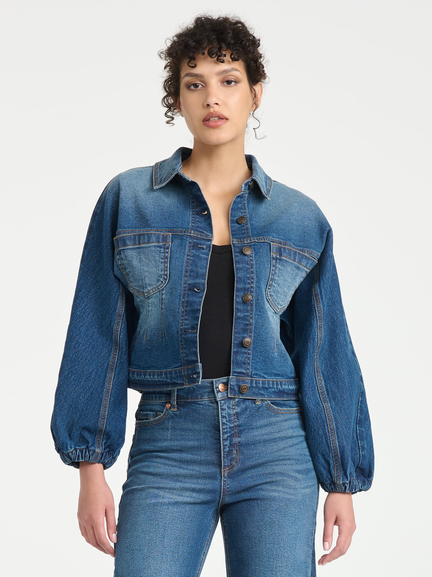Sofia Vergara Women's Darted Denim Waist Jacket, Sizes XS-XXL