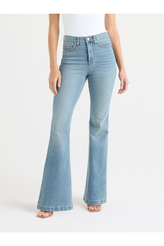 Women's High Rise Short Melisa Flare Jeans, Sizes 2-20