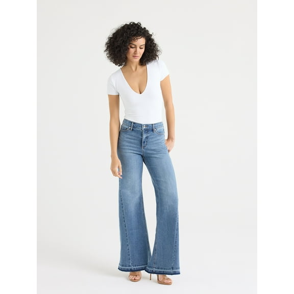 Sofia by Sofia Vergara Women's and Women's Plus Margot Wide Leg High Rise Jeans, 30.5" and 32.5" Inseams, Sizes 0-28
