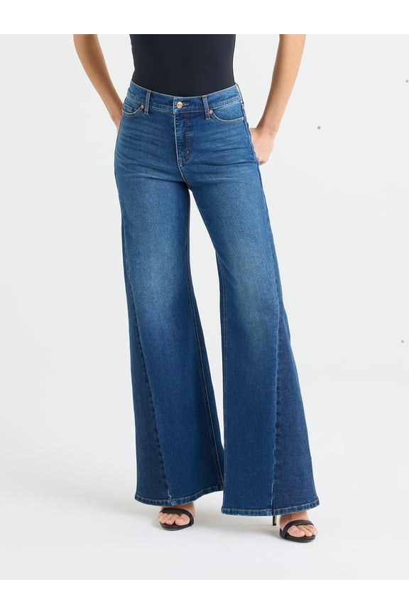 Sofia by Sofia Vergara Women's and Women's Plus Margot Wide Leg High Rise Jeans, 30.5" and 32.5" Inseams, Sizes 0-28