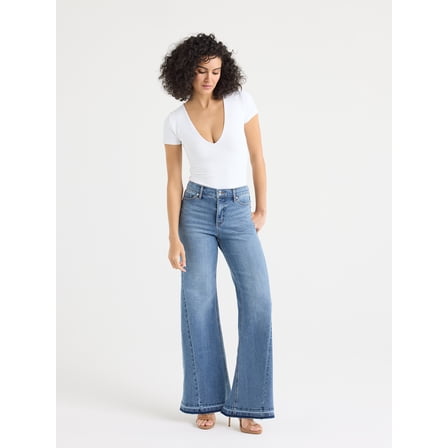 Sofia by Sofia Vergara Women's and Women's Plus Margot Wide Leg High Rise Jeans, 30.5" and 32.5" Inseams, Sizes 0-28