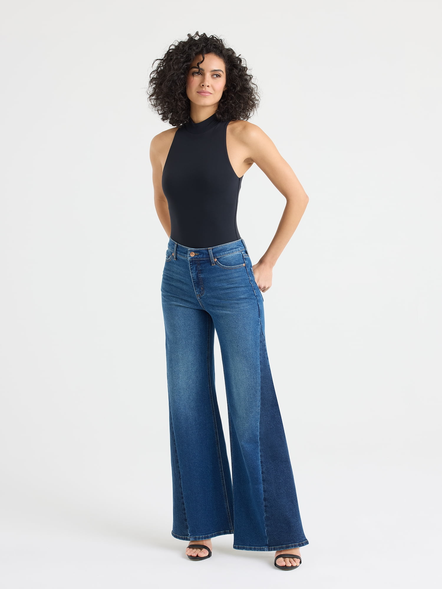 Sofia by Sofia Vergara Women's and Women's Plus Margot Wide Leg High Rise Jeans, 30.5" and 32.5" Inseams, Sizes 0-28