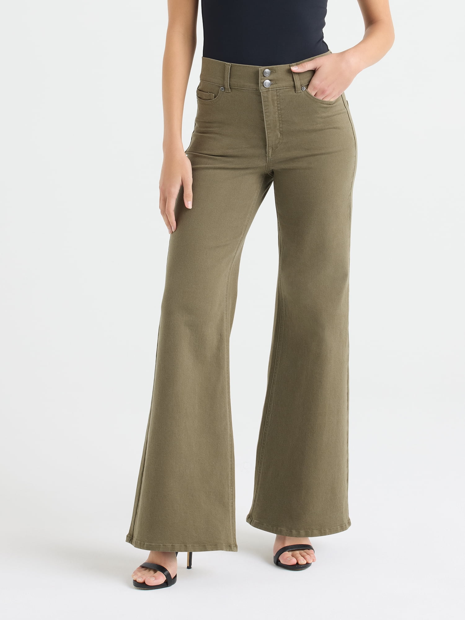 Sofia by Sofia Vergara Women's and Women's Plus Margot Wide Leg High Rise Jeans, 30.5" and 32.5" Inseams, Sizes 0-28