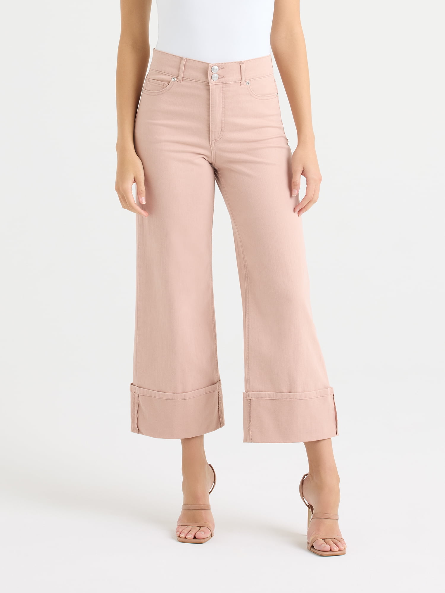 Sofia by Sofia Vergara Women's and Women's Plus Margot Wide Crop Super High Rise Jeans, 27" Inseam, Sizes 0-28
