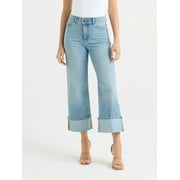 Sofia by Sofia Vergara Women's and Women's Plus Margot Wide Crop Super High Rise Jeans, 27" Inseam, Sizes 0-28