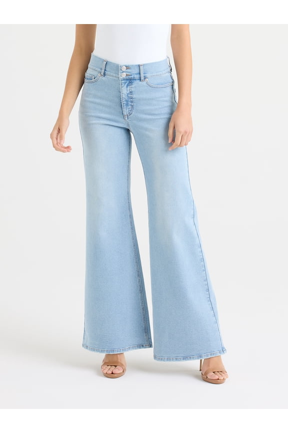 Sofia by Sofia Vergara Women's and Women's Plus Margot Wide Leg High Rise Jeans, 30.5" and 32.5" Inseams, Sizes 0-28