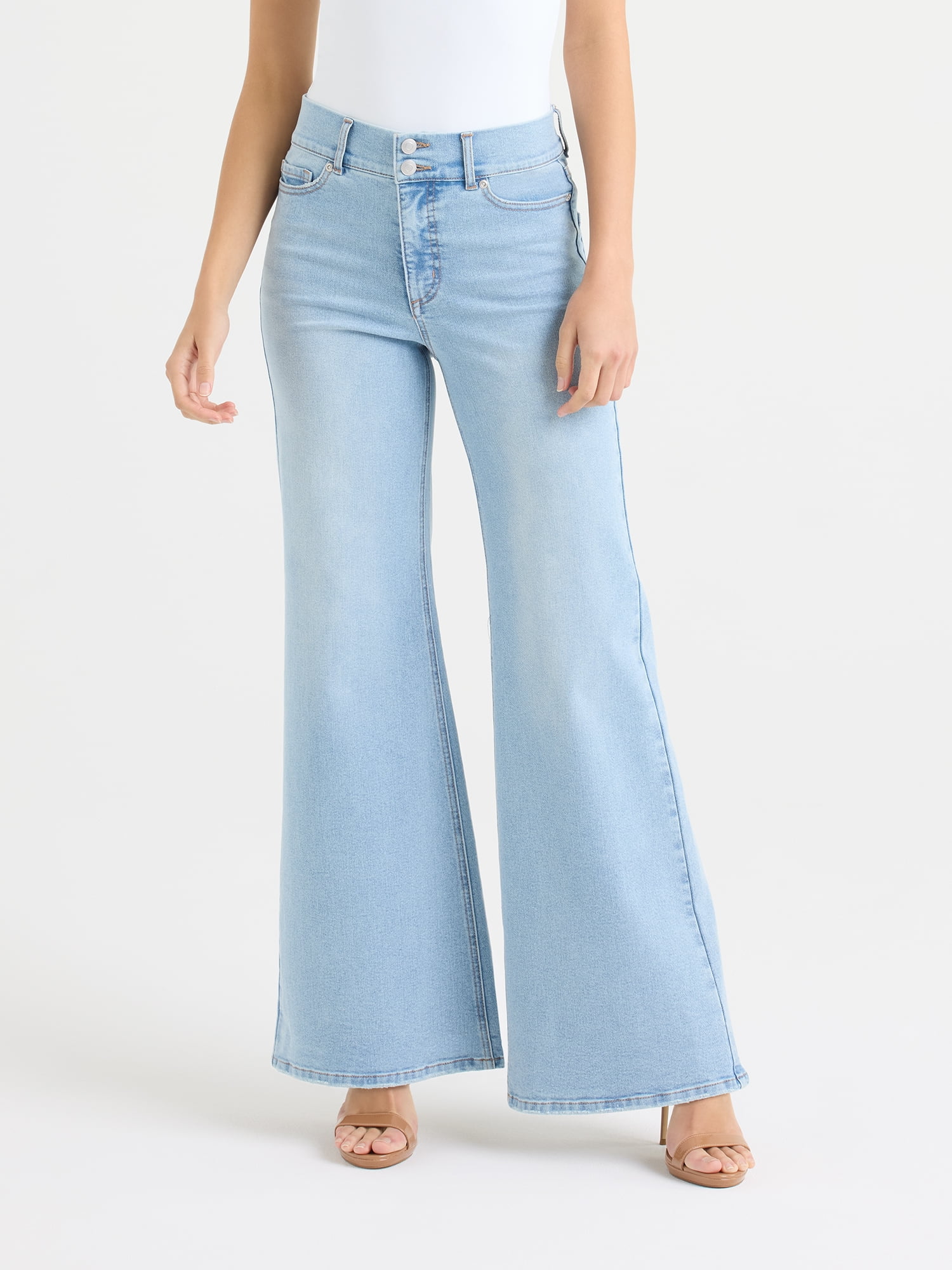 Sofia by Sofia Vergara Women's and Women's Plus Margot Wide Leg High Rise Jeans, 30.5" and 32.5" Inseams, Sizes 0-28