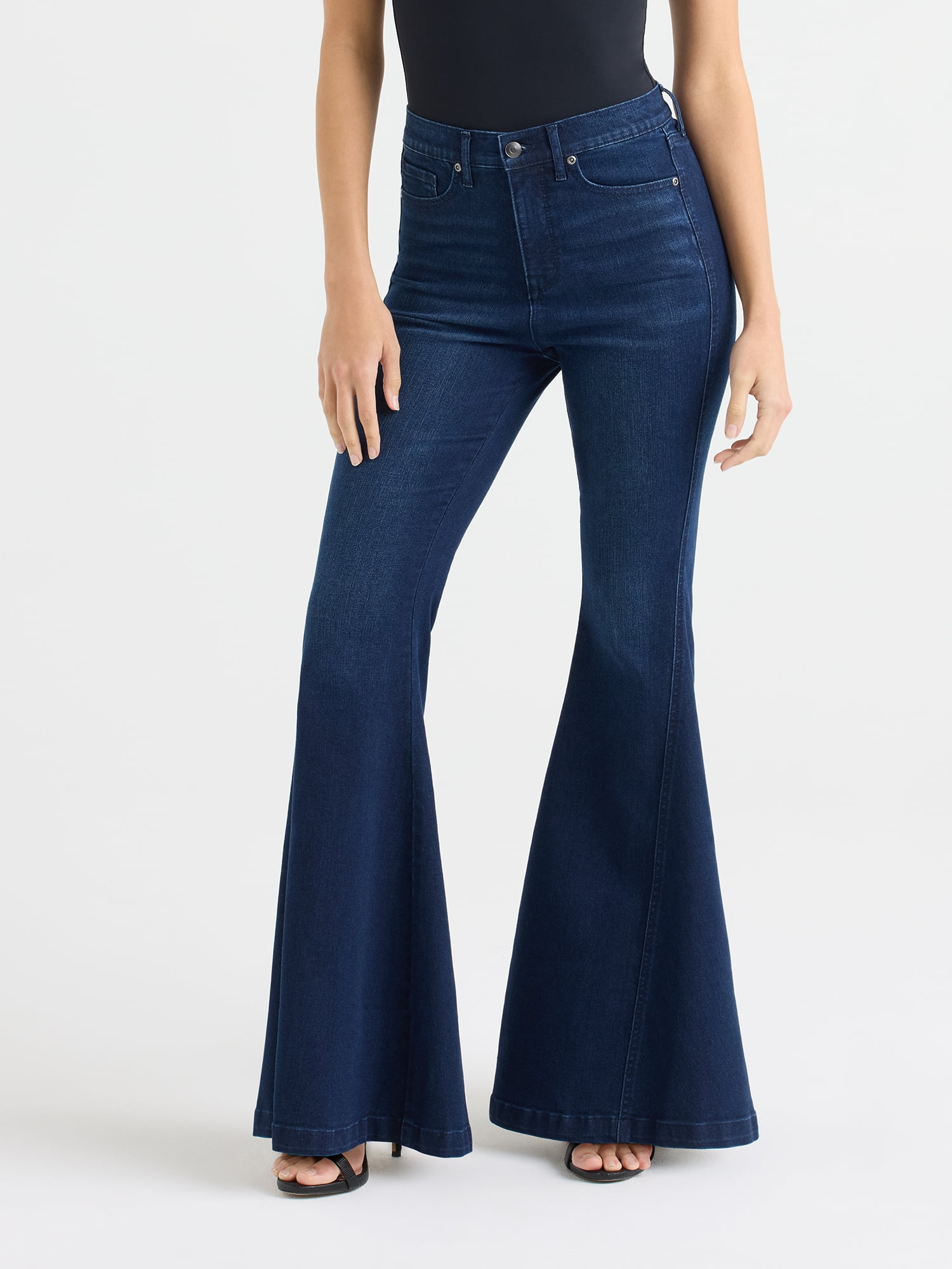 Sofia by Sofia Vergara Women's and Women's Plus Size Melisa High Rise Mega Flare Jeans, 32.5" Inseam, Sizes 0-26W