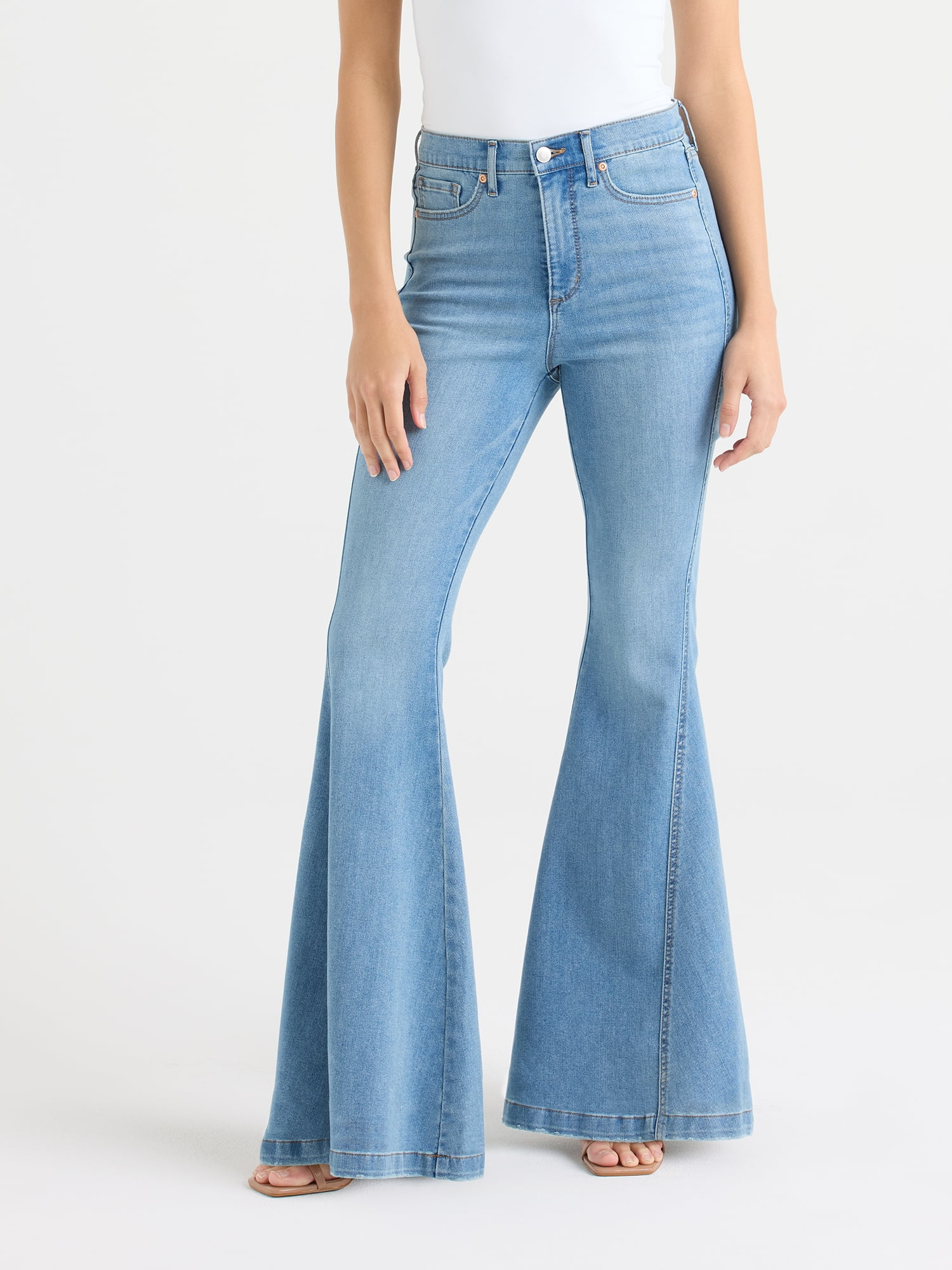 Sofia by Sofia Vergara Women's and Women's Plus Size Melisa High Rise Mega Flare Jeans, 32.5" Inseam, Sizes 0-26W