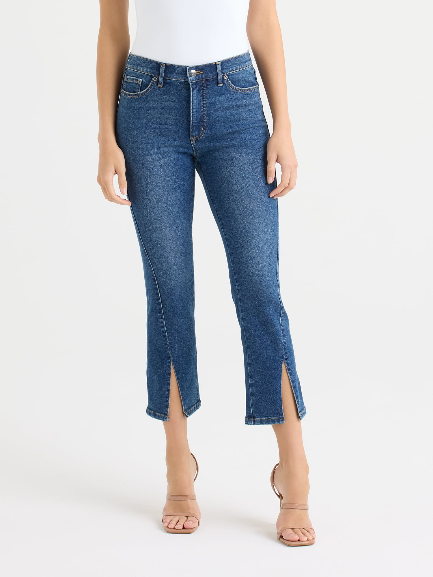 Sofia by Sofia Vergara Women's Mid Rise Crop Slim Leg Jeans, 26" Inseam, Sizes 0-20