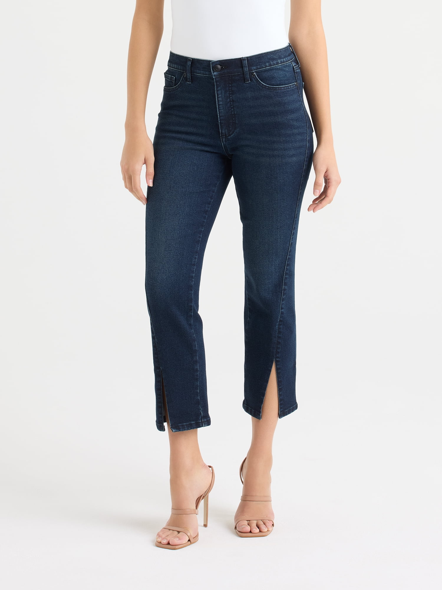 Sofia by Sofia Vergara Women's Mid Rise Crop Slim Leg Jeans, 26" Inseam ...