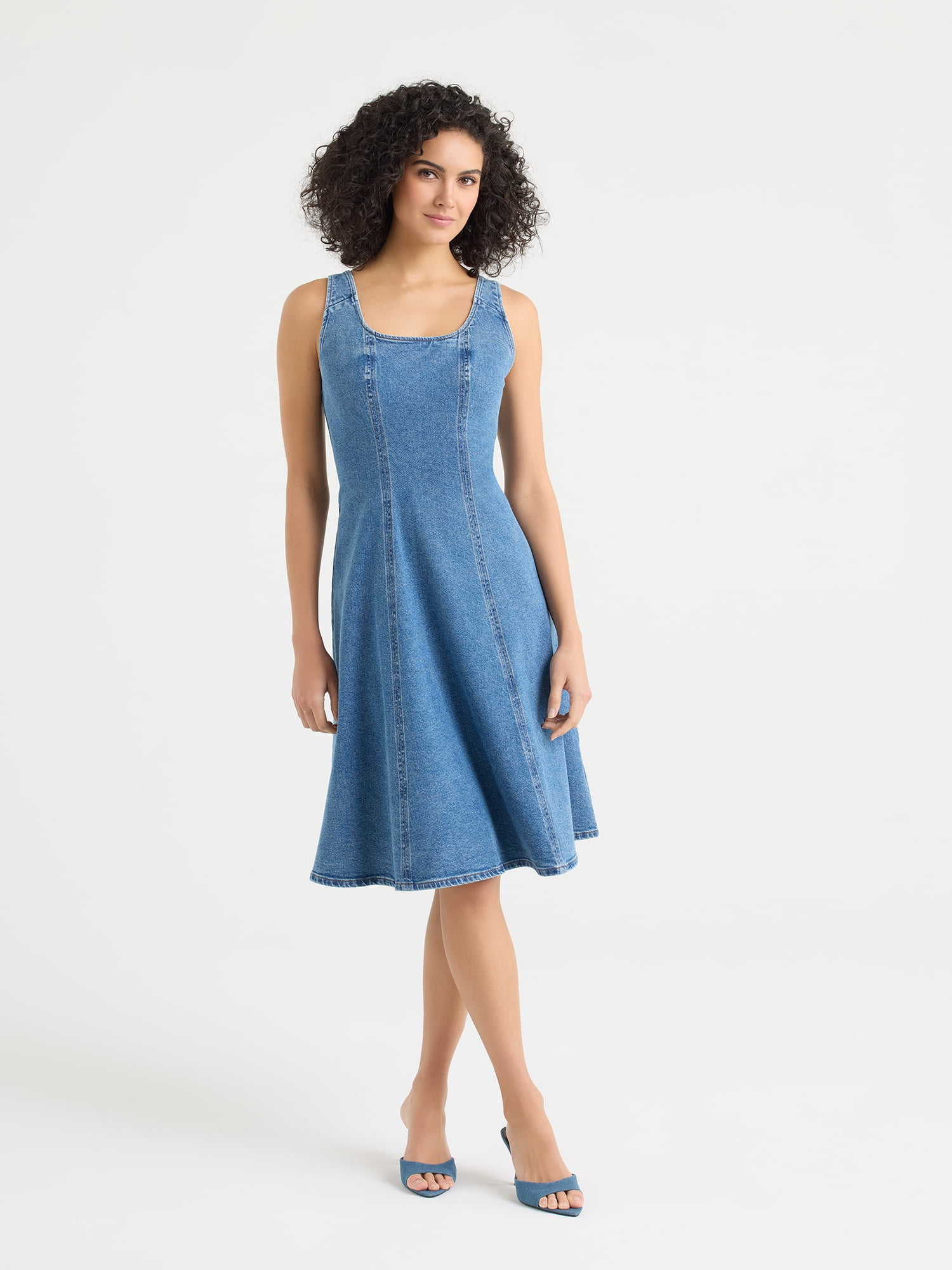 Sofia by Sofia Vergara Women's and Women's Plus Size Corseting Fit and Flare Midi Dress, Sizes XS-4X