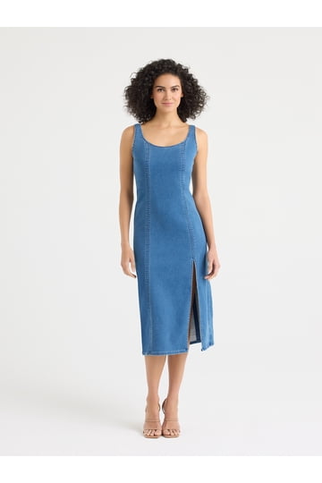 knee length dresses for ladies Hype Dress (Denim) main image 1