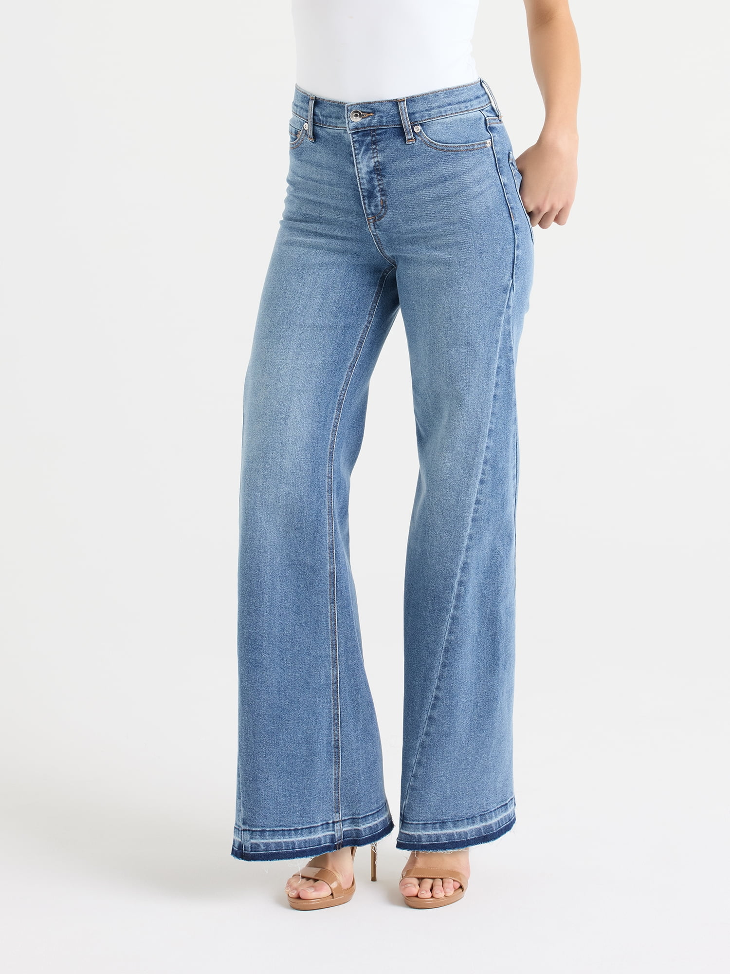 Sofia by Sofia Vergara Women's and Women's Plus Margot Wide Leg High Rise Jeans, 30.5" and 32.5" Inseams, Sizes 0-28