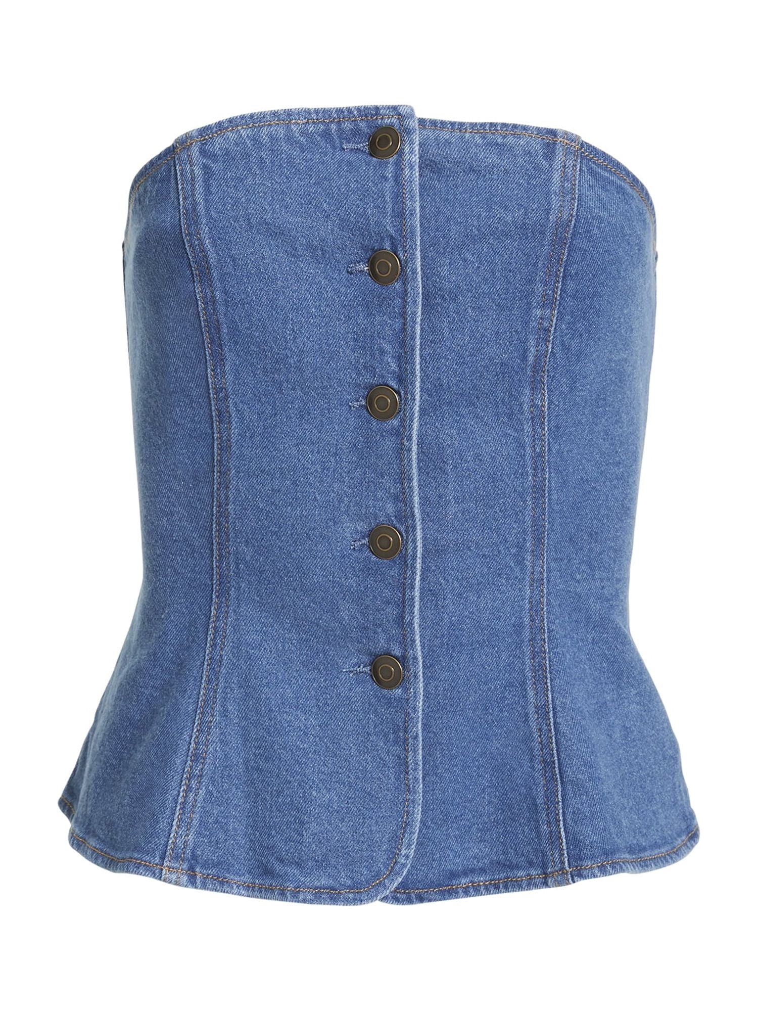 Sofia Vergara Women's Buttoned Tube Top, Sizes XS-4X