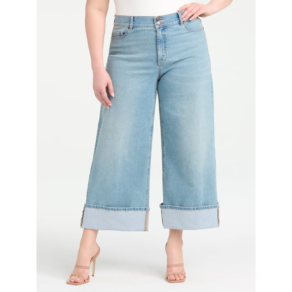 Sofia Vergara Women's Plus Size Margot Wide Leg Cuffed Sizes 14W-26W