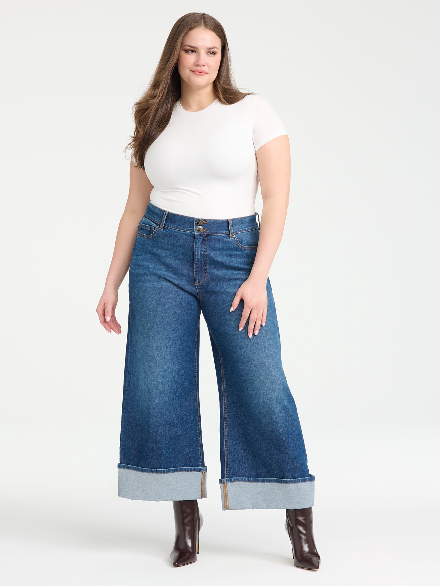 Sofia Vergara Women's Plus Size Margot Wide Leg Cuffed Sizes 14W-26W