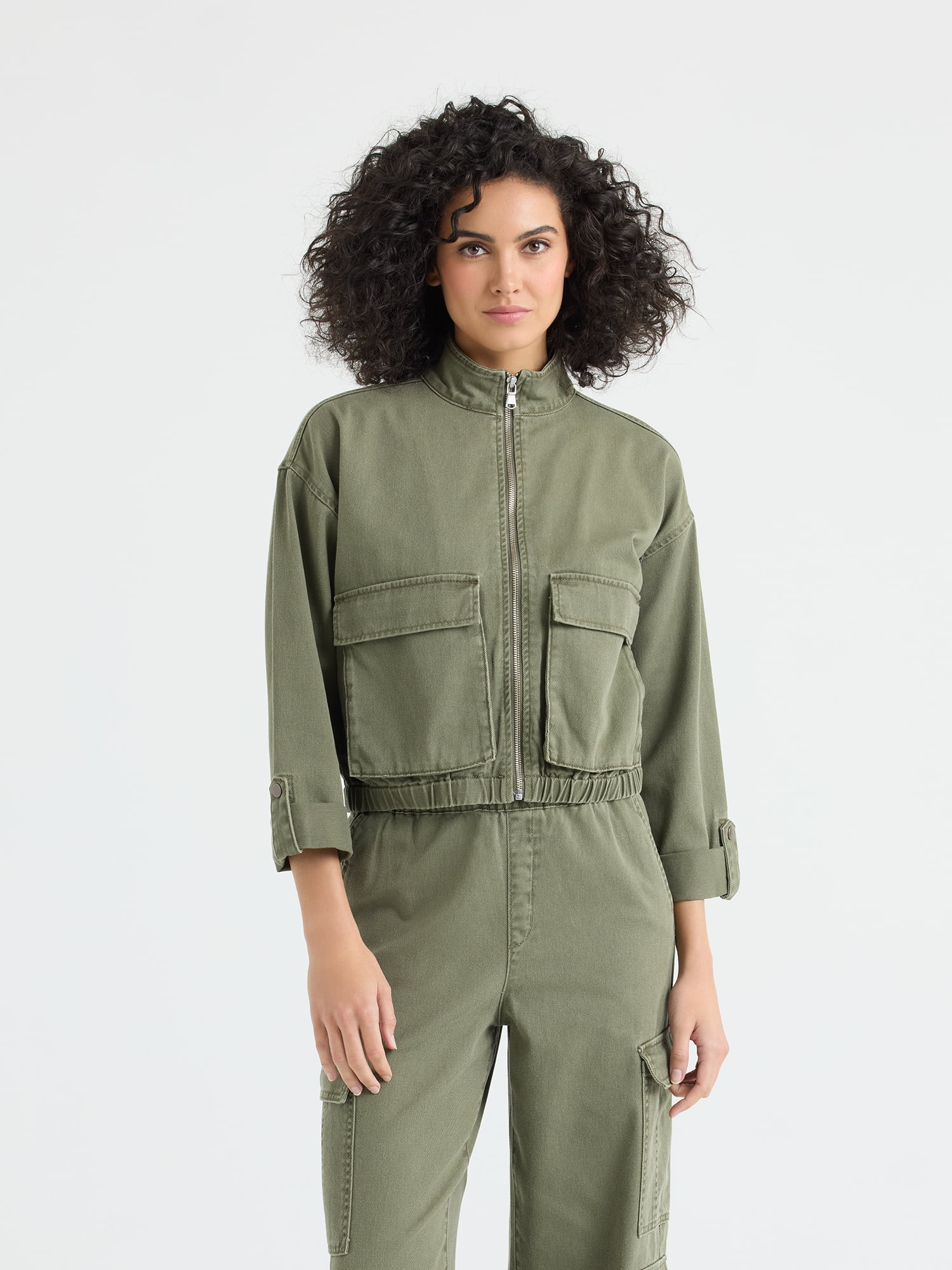 Sofia by Sofia Vergara Women's and Women's Plus Utility Crop Jacket, Sizes XS-4X
