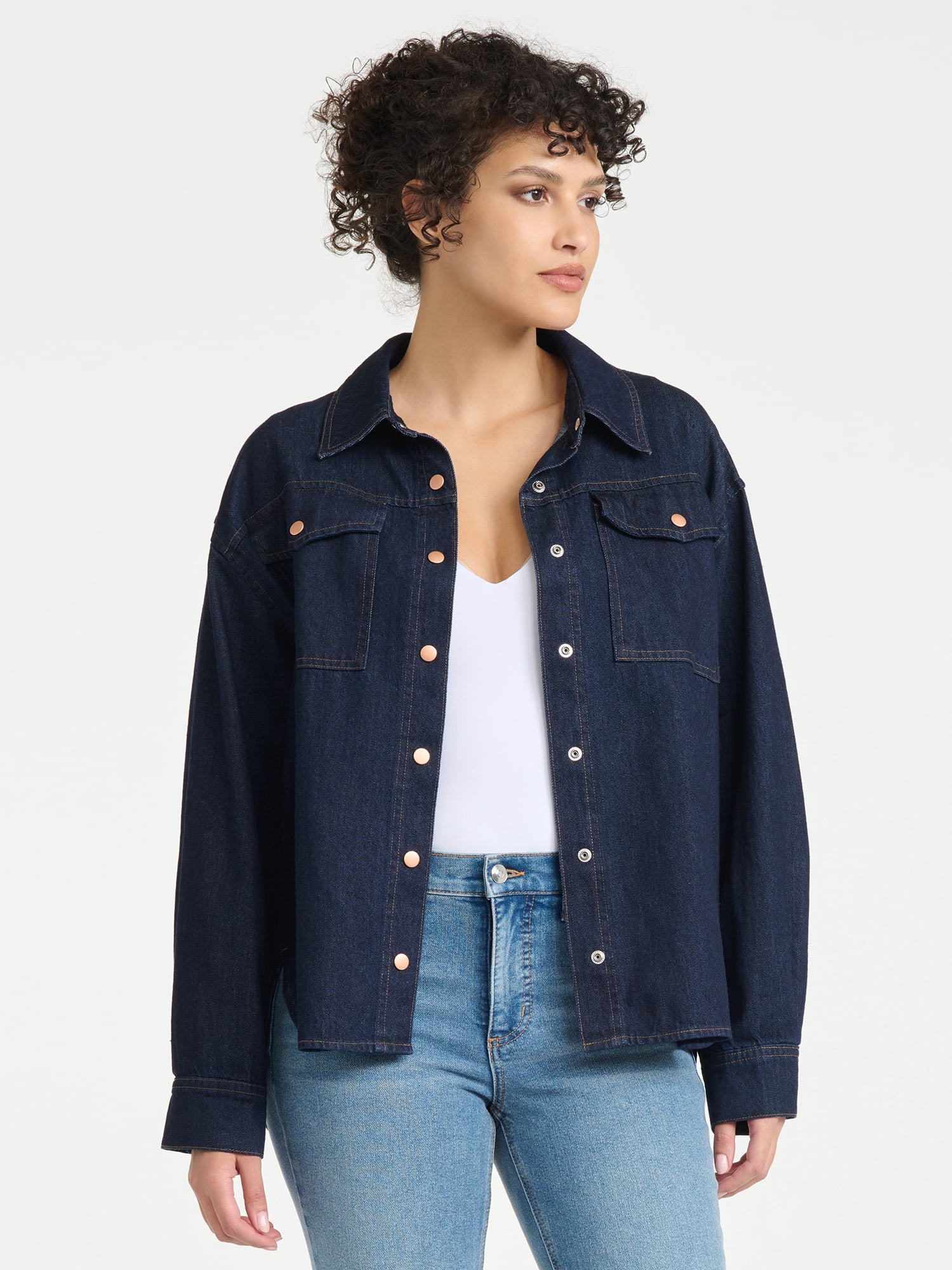 Sofia Vergara Women's Relaxed Boyfriend Shirt, Sizes XS-XXL