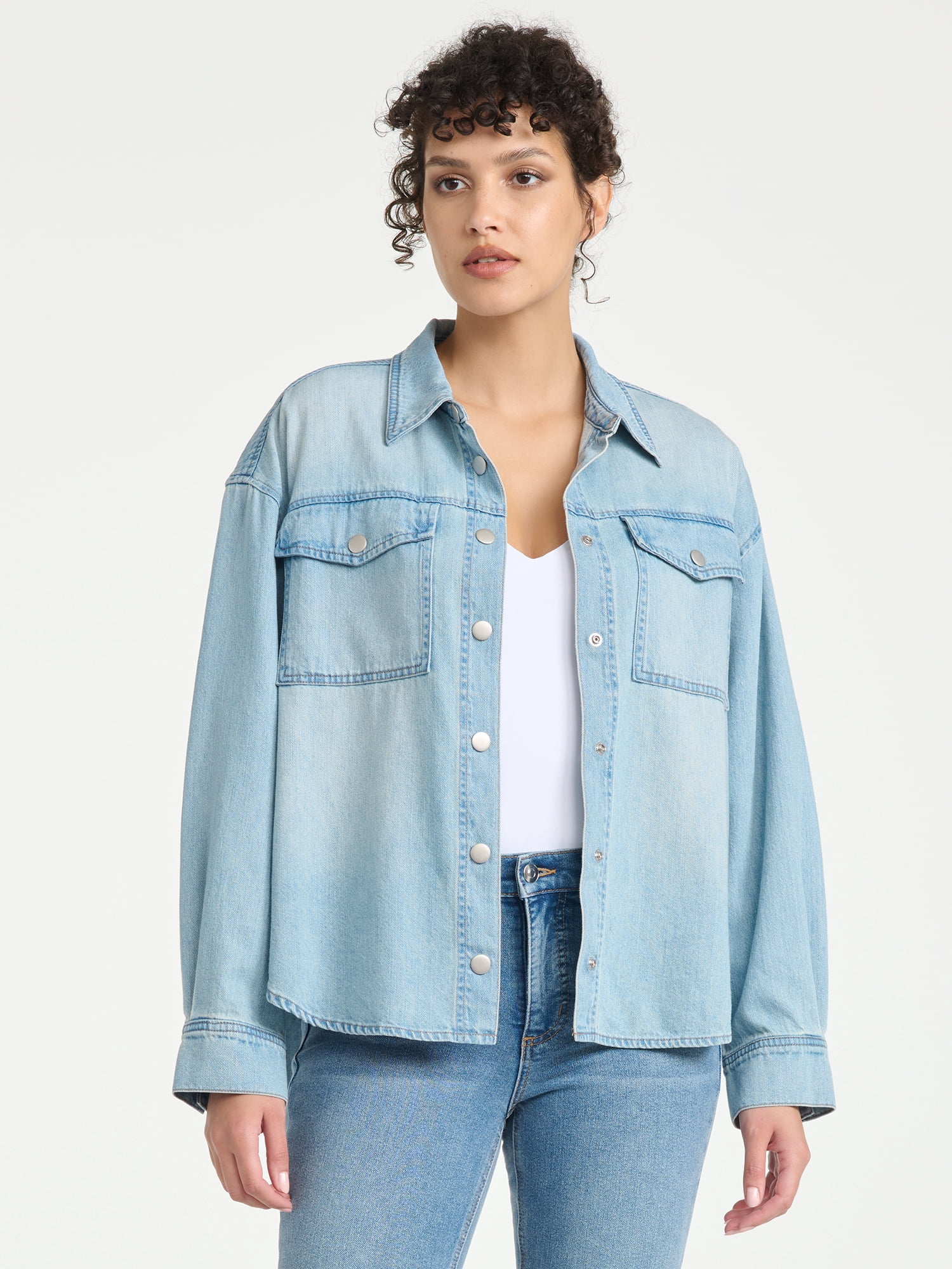 Sofia Vergara Women's Relaxed Boyfriend Shirt, Sizes XS-XXL