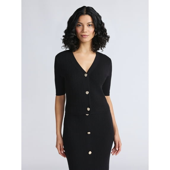 Sofia by Sofia Vergara Women's Cardigan Sweater with Short Sleeves, Sizes XS-XXXL