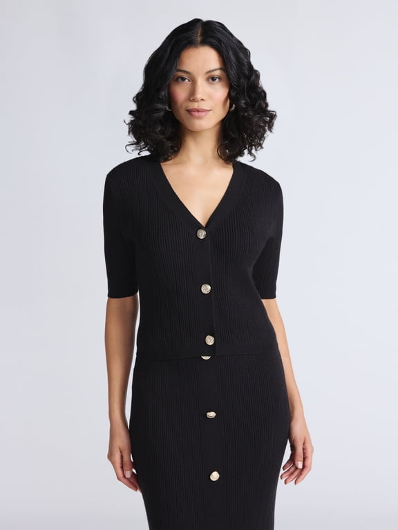 Sofia by Sofia Vergara Women's Cardigan Sweater with Short Sleeves, Sizes XS-XXXL