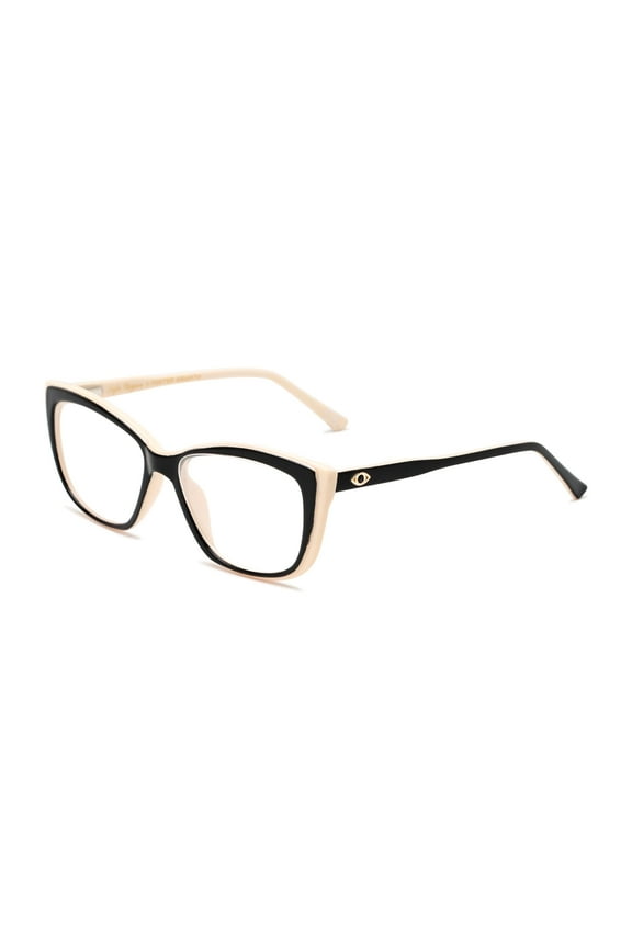 Gloria Premium Cat Eye Women's Reading Glasses, Black Tan, +1.00